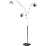 Triplet Arc Floor Lamp - Satin Nickel