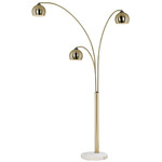 Triplet Arc Floor Lamp - Weathered Brass