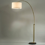 Viborg Arc Floor Lamp - Weathered Brass / Natural