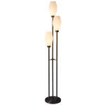 Willows Floor Lamp - Matte Black / Opal