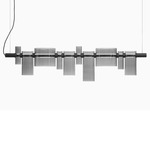 Dancing Glass Linear Pendant - Smoke