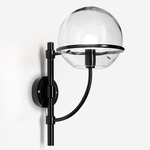Lyndon Small Outdoor Wall Sconce - Black / Transparent