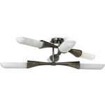 Naomi Semi Flush Ceiling Light - Textured Bronze / Alabaster
