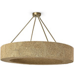 Monterey Chandelier - Antique Brass / Natural