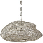 Andorra Wicker Pendant - Antique Brass / White