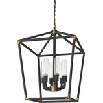 Hollister Outdoor Chandelier - Light Bronze / Black Rope