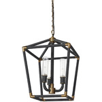 Hollister Outdoor Chandelier - Light Bronze / Black Rope