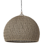 Jenson Outdoor Chandelier - Matte Black / Brown
