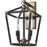 Hollister Outdoor Wall Sconce - Light Bronze / Black Rope