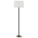 Kane Floor Lamp - Polished Nickel / Obsidian / Ascot