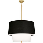 Decker Black / White Pendant - Modern Brass / Raven Black / Ascot White