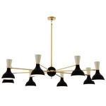 Clare Chandelier - Modern Brass / Obsidian / Bone