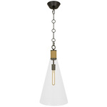 Hatteras Pendant - Deep Patina Bronze / Natural Rope / Clear
