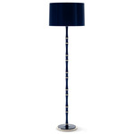 Kane Floor Lamp - Polished Nickel / Midnight Blue