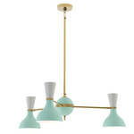Clare Chandelier - Modern Brass / Mint / Lily