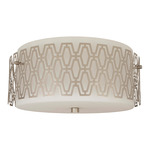 Marcel Ceiling Flush Light - Polished Nickel / Frosted White