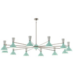Clare Chandelier - Polished Nickel / Mint / Lily