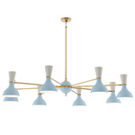 Clare Chandelier - Modern Brass / Baby Blue / Lily
