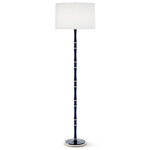 Kane Floor Lamp - Polished Nickel / Midnight Blue / Ascot