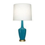 Emma Table Lamp - Peacock / Off White