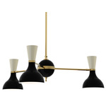 Clare Chandelier - Modern Brass / Obsidian / Bone