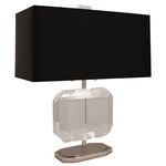 Jacqueline Accent Table Lamp - Polished Nickel / Black Parchment