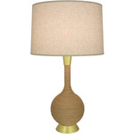 Hatteras Table Lamp - Modern Brass / Natural Rope / Heather Linen