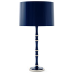 Kane Table Lamp - Polished Nickel / Midnight Blue