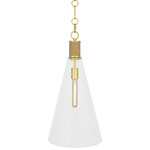 Hatteras Pendant - Modern Brass / Natural Rope / Clear