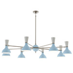 Clare Chandelier - Polished Nickel / Baby Blue / Lily