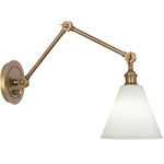 Alloy Swing Arm Wall Light - Warm Brass / Cased White