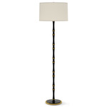 Kane Floor Lamp - Modern Brass / Obsidian / Ascot
