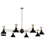 Clare Chandelier - Polished Nickel / Obsidian / Bone