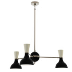 Clare Chandelier - Polished Nickel / Obsidian / Bone