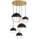 Mavisten Edition Copernica Multi Light Pendant - Lacquered Burnished Brass / Piano Black