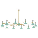 Clare Chandelier - Modern Brass / Mint / Lily