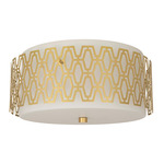 Marcel Ceiling Flush Light - Brass / Frosted White