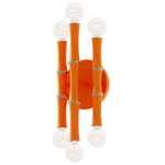 Kane Wall Sconce - Polished Nickel / Pumpkin