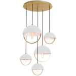 Mavisten Edition Copernica Multi Light Pendant - Lacquered Burnished Brass / White