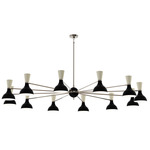 Clare Chandelier - Polished Nickel / Obsidian / Bone