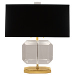 Jacqueline Accent Table Lamp - Modern Brass / Black Parchment