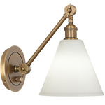 Alloy Swing Arm Wall Light - Warm Brass / Cased White