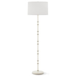 Kane Floor Lamp - Polished Nickel / Matte Daisy / Ascot