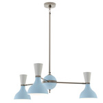 Clare Chandelier - Polished Nickel / Baby Blue / Lily