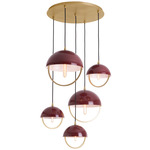 Mavisten Edition Copernica Multi Light Pendant - Lacquered Burnished Brass / Oxblood