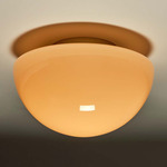 Pearl Semi Flush Ceiling Light - Brass / Cased Peach
