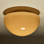 Pearl Semi Flush Ceiling Light - Brass / Cased Fume