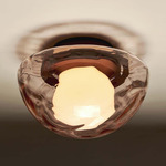 Pearl Semi Flush Ceiling Light - Oil Rubbed Bronze / Peach Water
