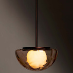 Pearl Pendant - Oil Rubbed Bronze / Peach Water