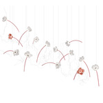 Poppy Multi Light Pendant - Red / Prisma